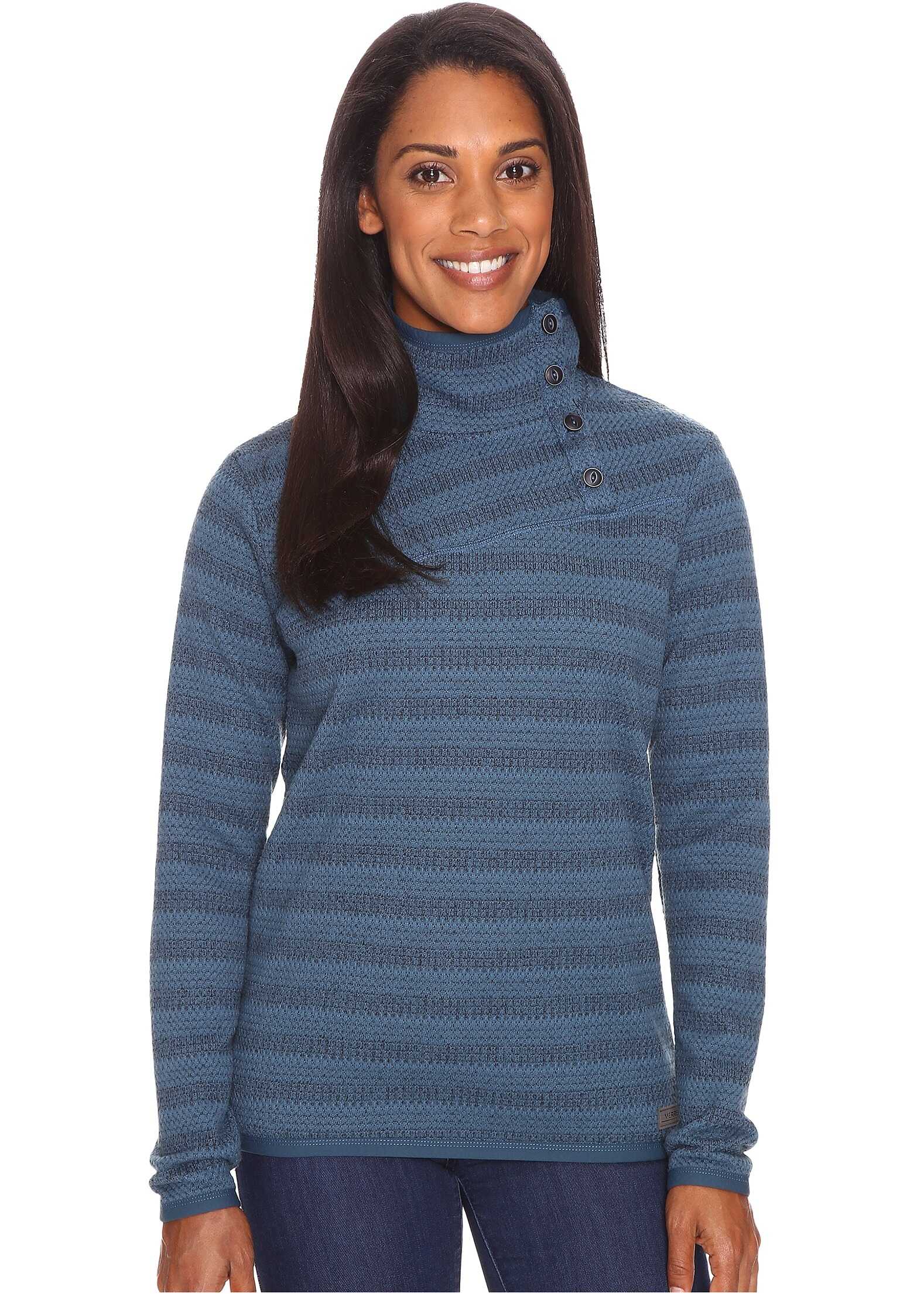 Pulover Merrell Freespirit Funnel Neck Sweater Blue Spruce Tweed