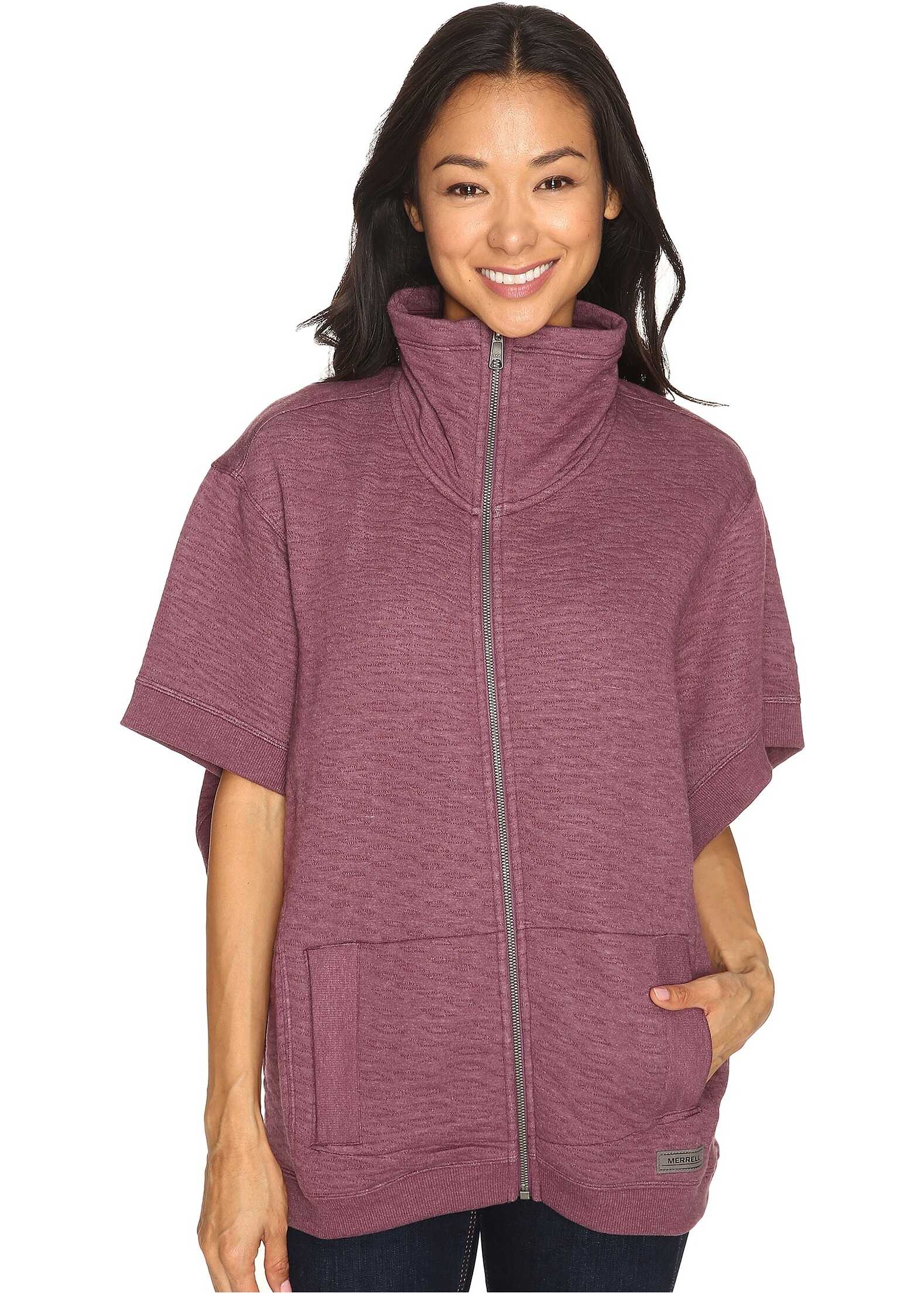 Pulover Merrell Kota Quilted Poncho Prune Purple Heather
