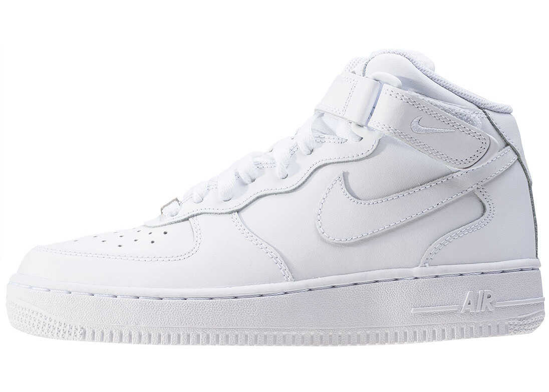 Tenis Nike Air Force 1 Mid 06 Gs Kids Trainers In White White White