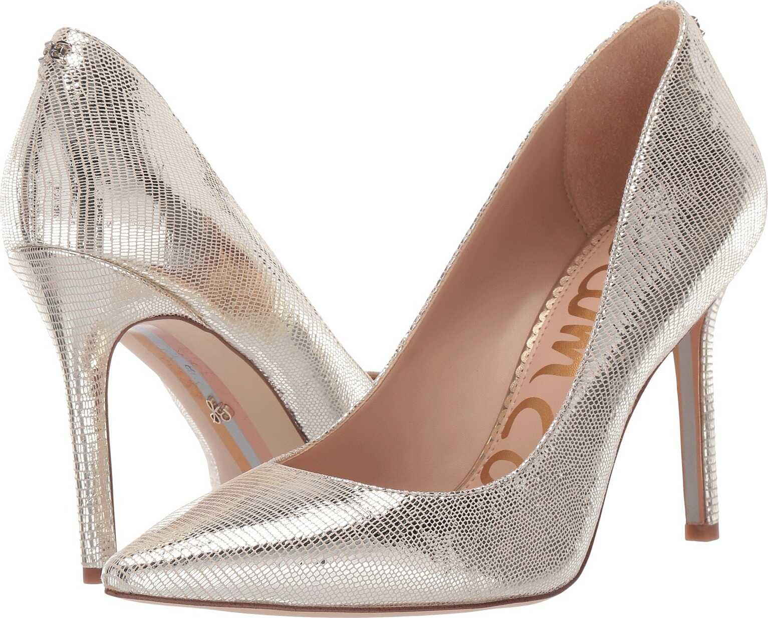 Sam Edelman Hazel Molten Gold New Glamour Lizard Print Leather