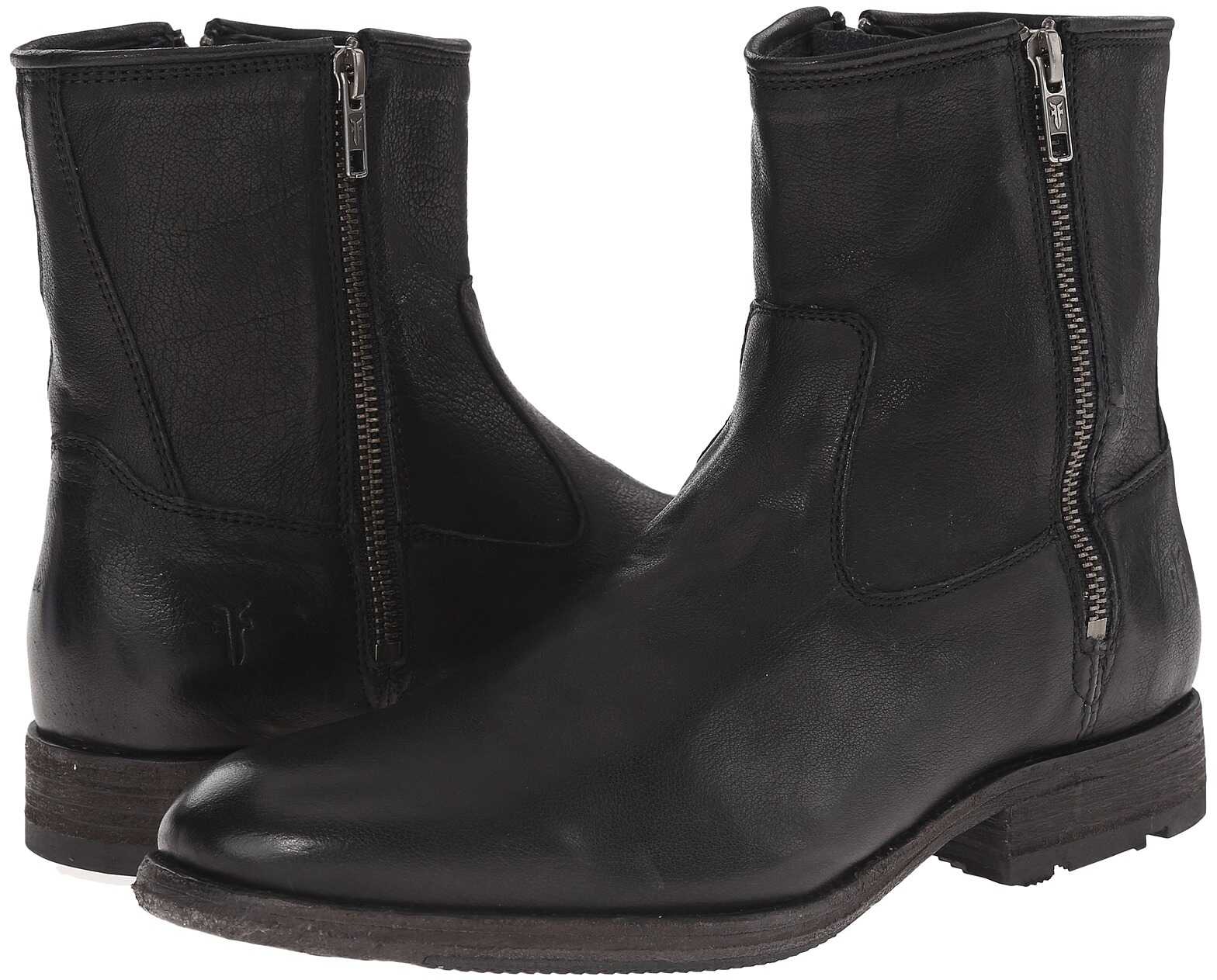 Gheata Frye Ethan Double Zip Black Buffalo Leather