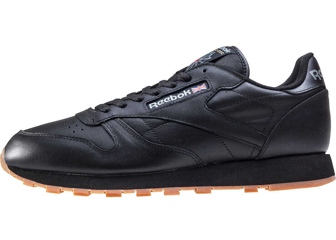 Tenis Reebok Classic Leather Unisex Trainers In Black Gum Black