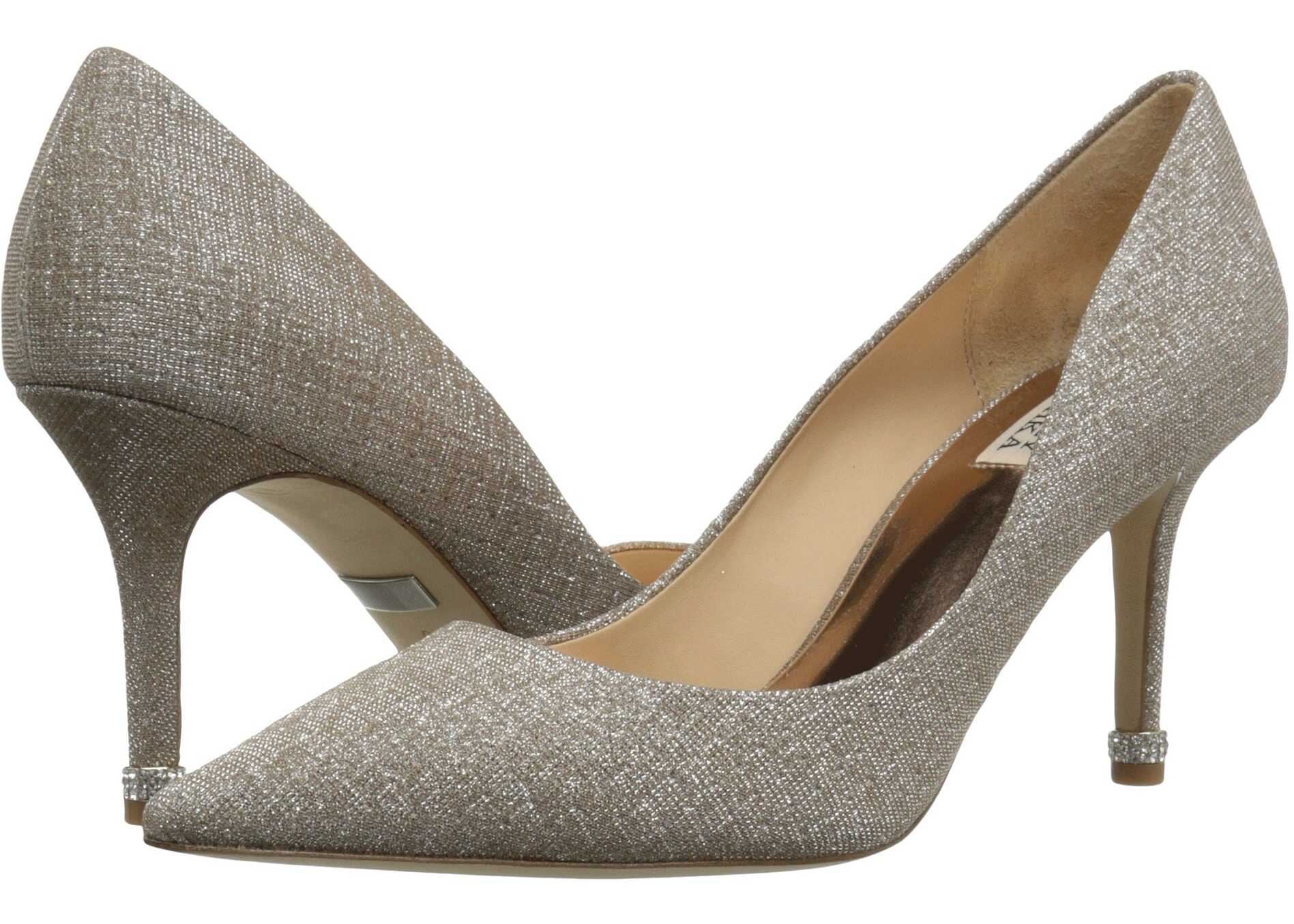 Pantof Badgley Mischka Noel Champagne Woven Metallic Fabric