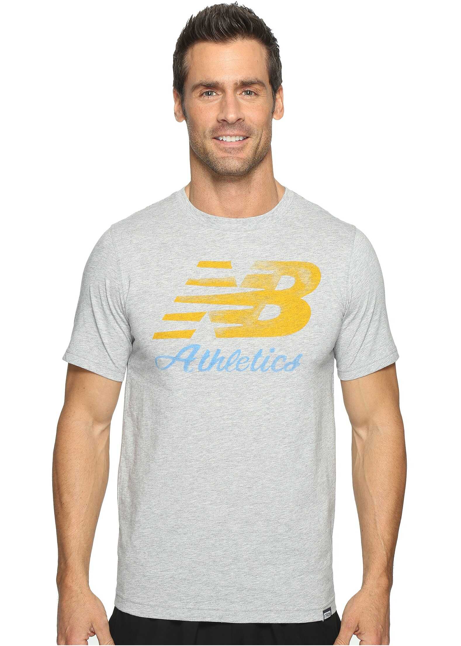 Tricou New Balance Flying Script Tee Athletic Grey