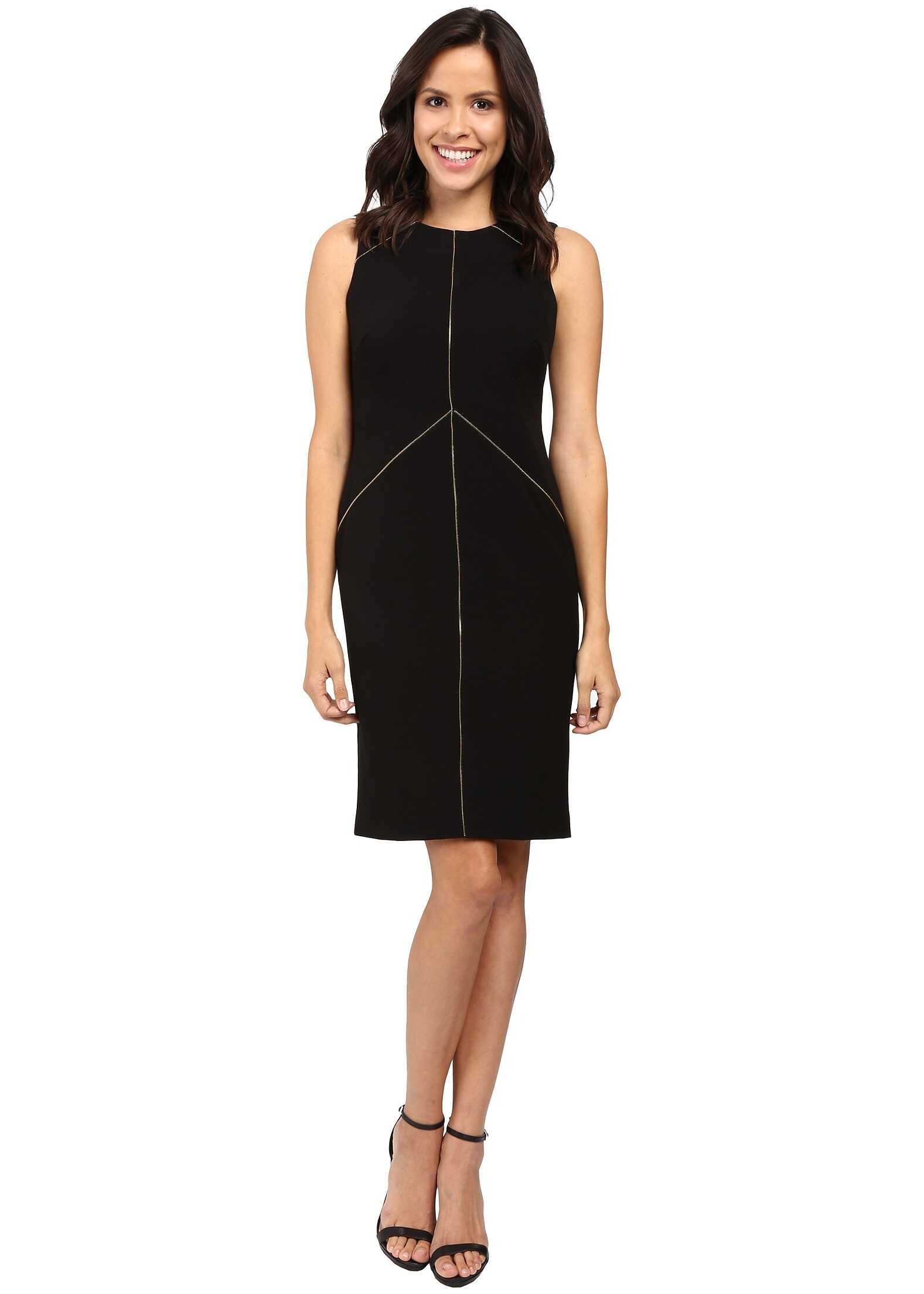 Rochie Calvin Klein Sheath Dress with Zipper Detail CD6X1263 Black
