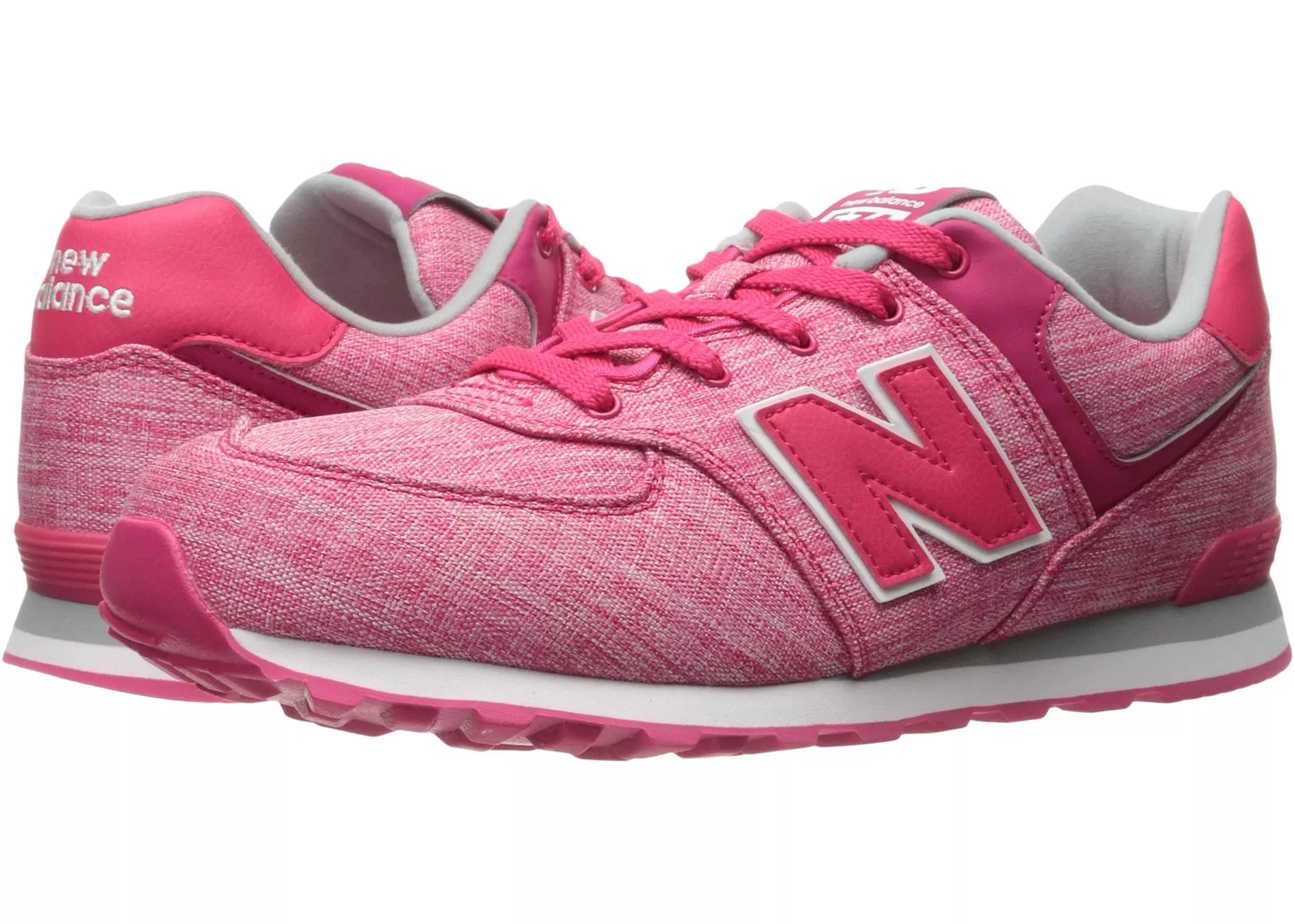 Tenis New Balance Kids KL574v1 (Big Kid) Pink/White 3