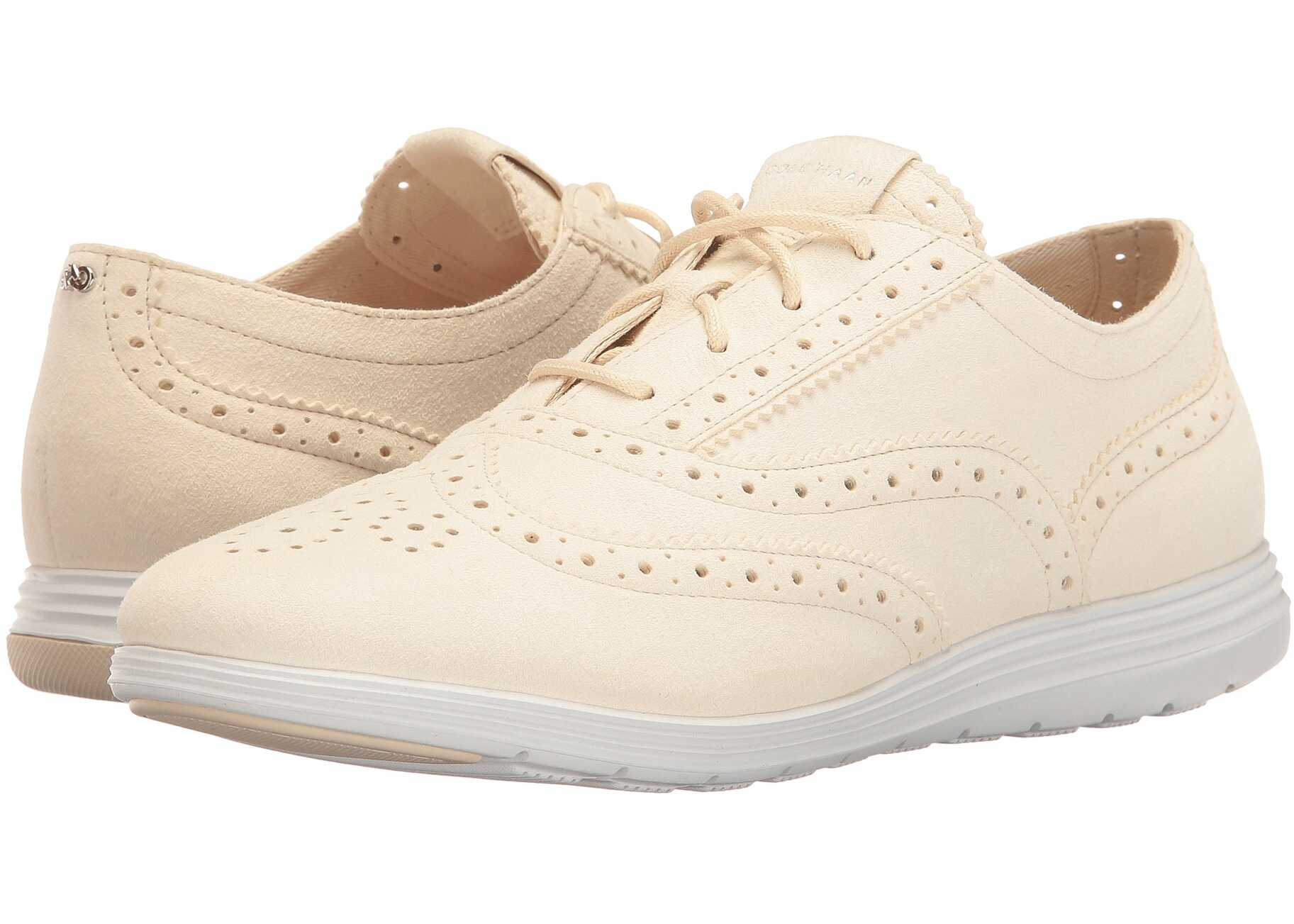 Pantof Cole Haan Grand Tour Oxford Sandshell Suede/Optic White