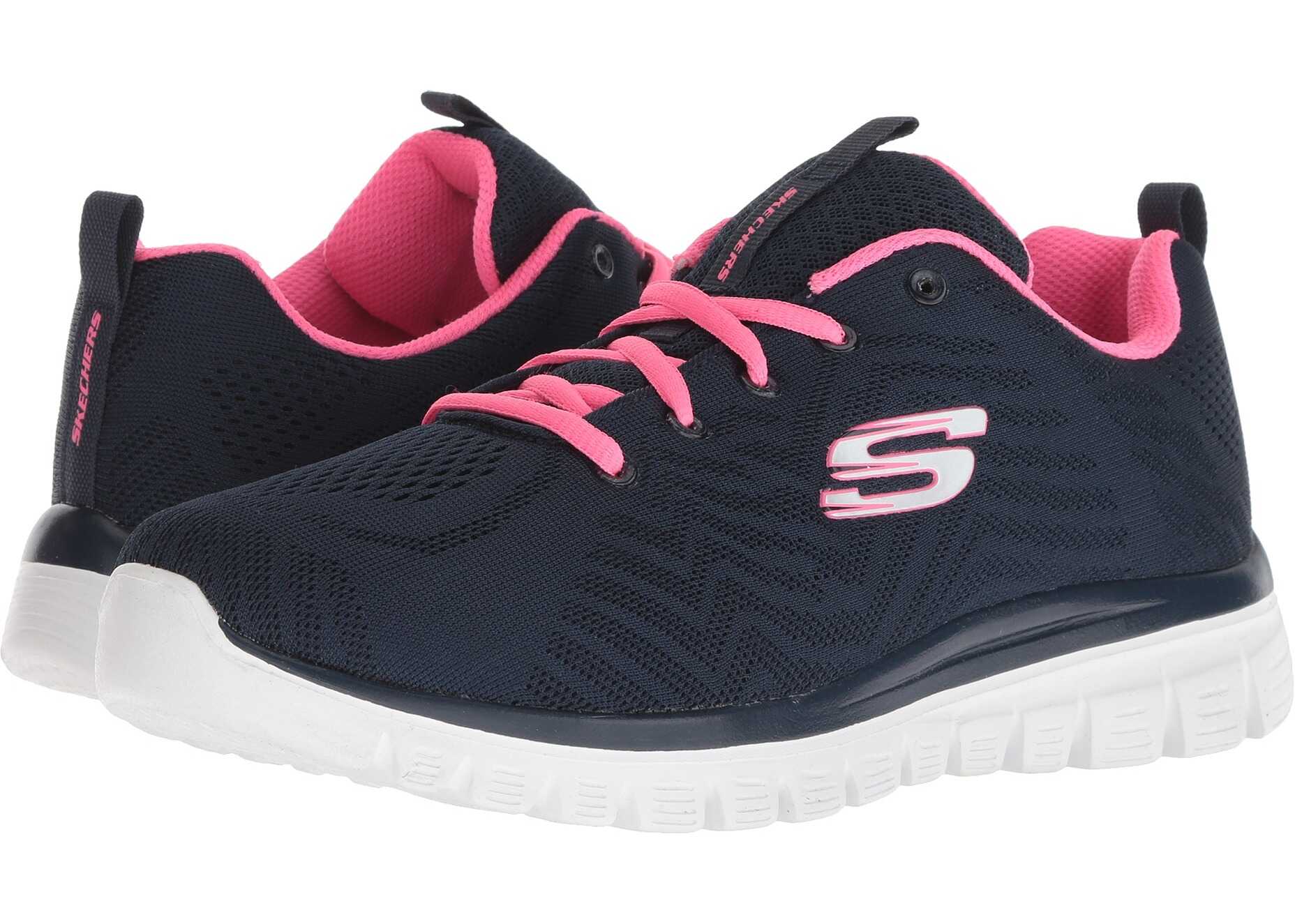 SKECHERS Graceful Navy/Hot Pink