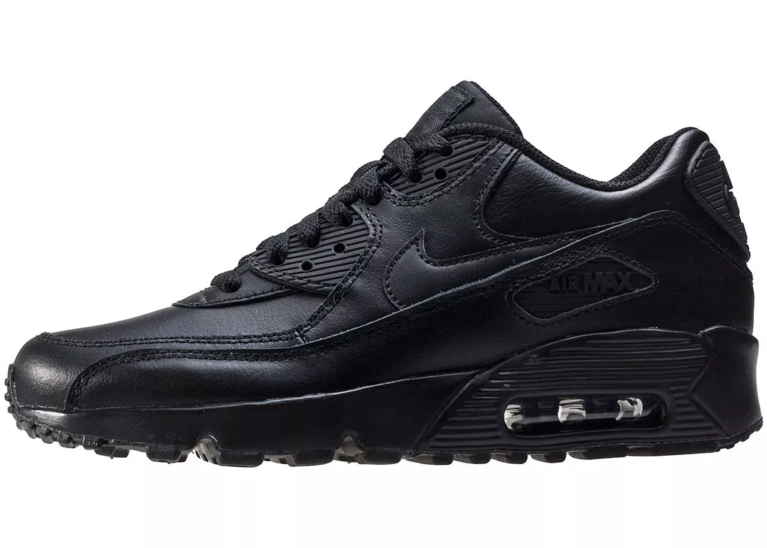 Tenis Nike Air Max 90 Gs Kids Trainers In Black Black Black