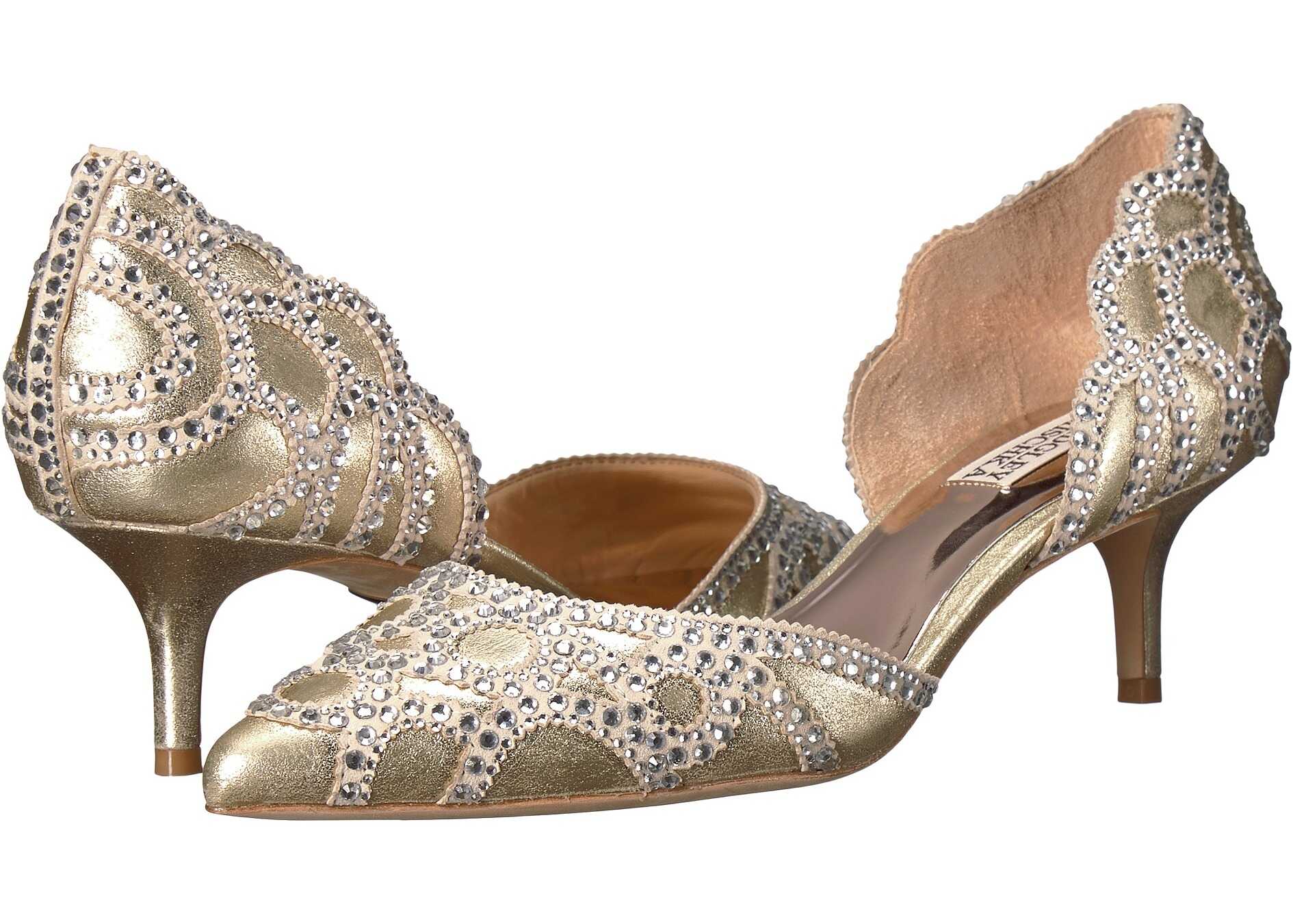 Pantof Badgley Mischka Ginny Platino Metallic Suede