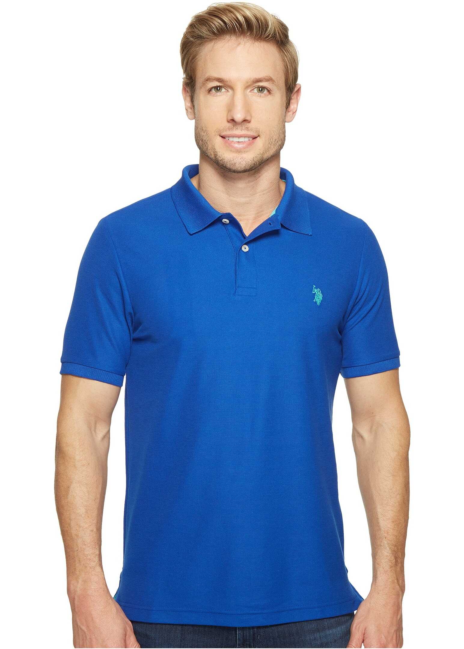 Tricou U.S. POLO ASSN. Ultimate Pique Polo Shirt Blue Raft