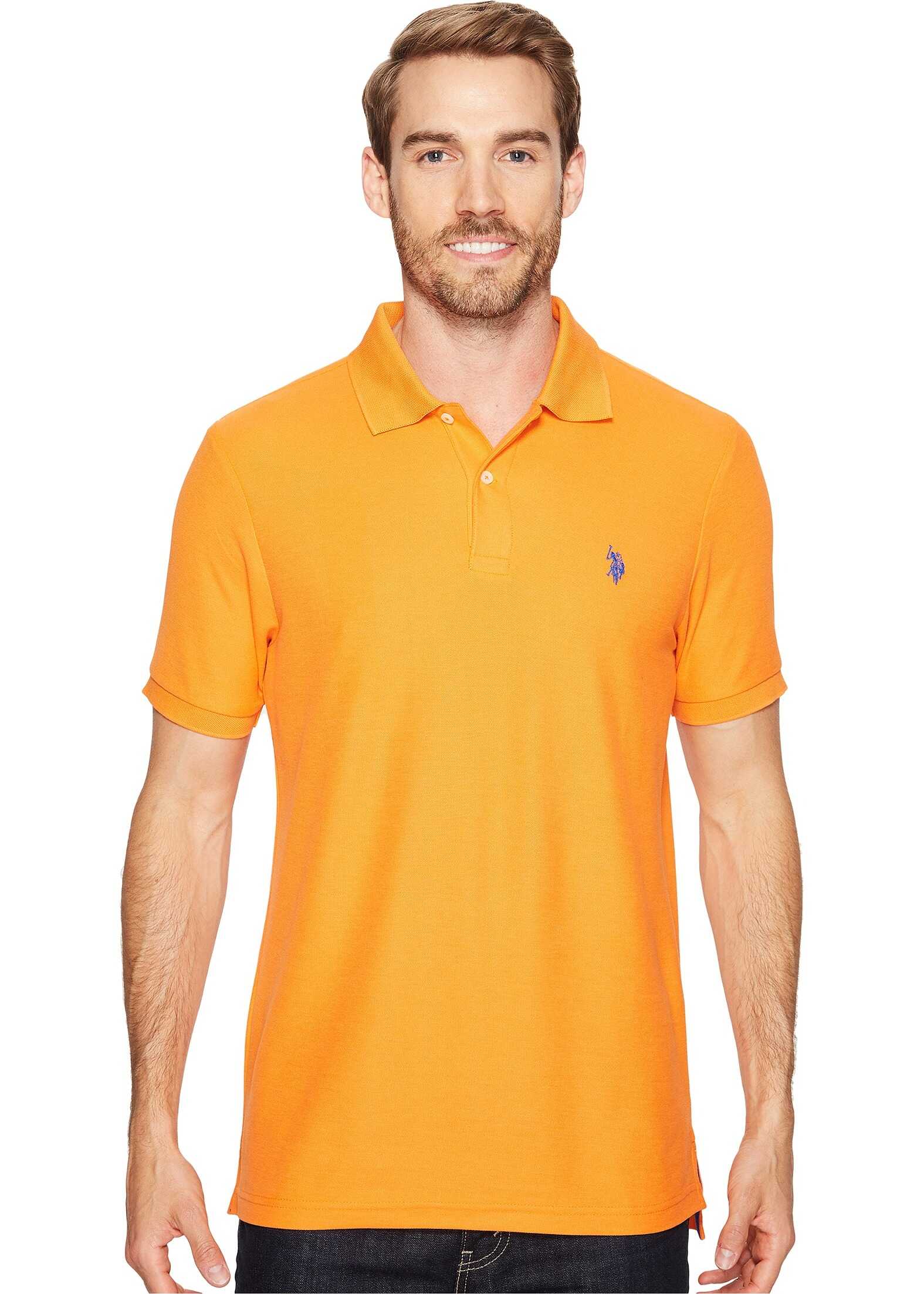 U.S. POLO ASSN. Ultimate Pique Polo Shirt Stadium Orange