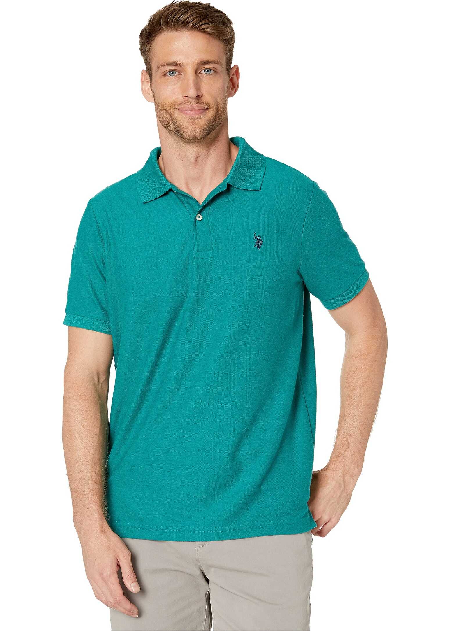 U.S. POLO ASSN. Ultimate Pique Polo Shirt Peacock Heather