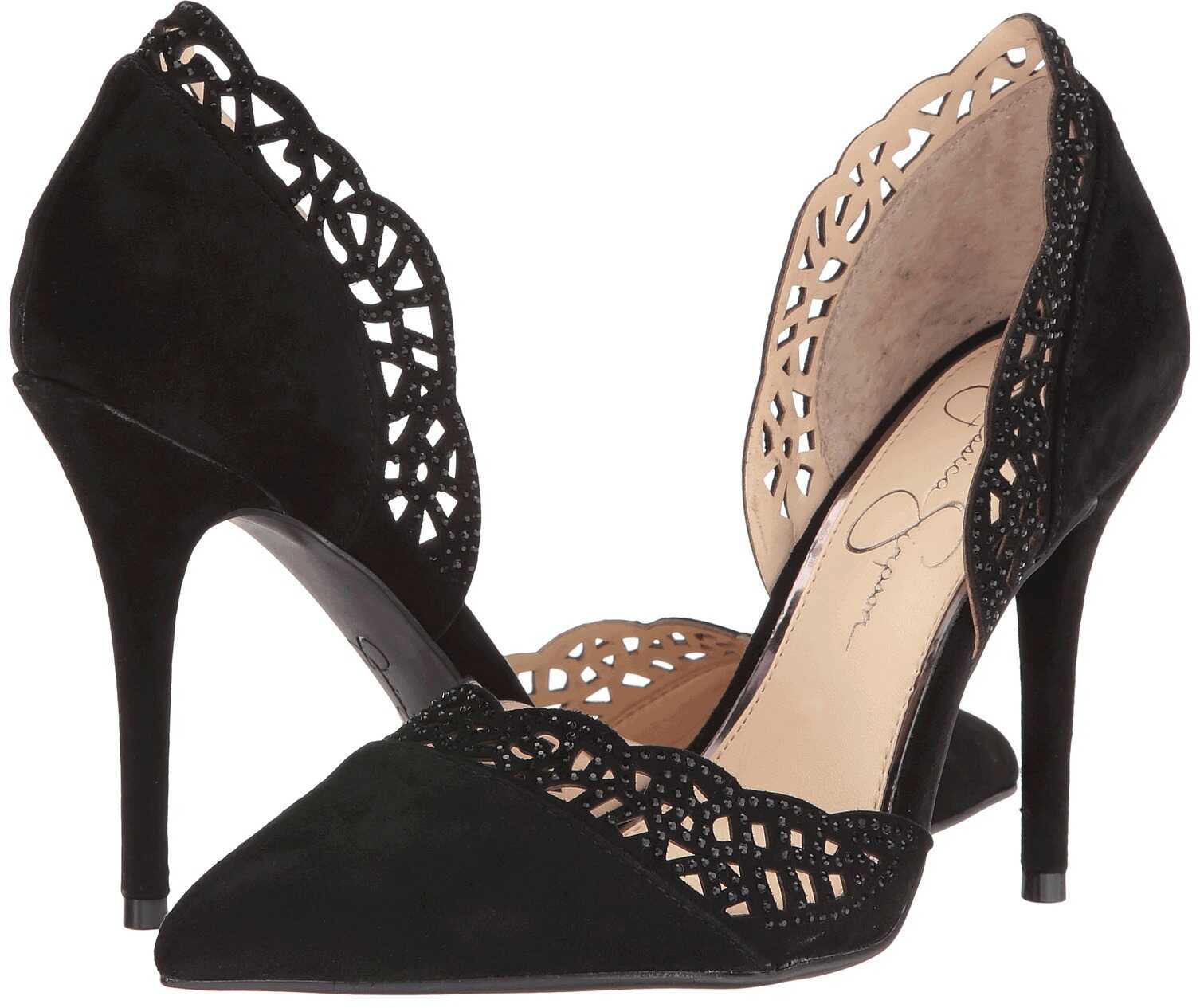 Pantof Jessica Simpson Teriann Black Luxe Kid Suede