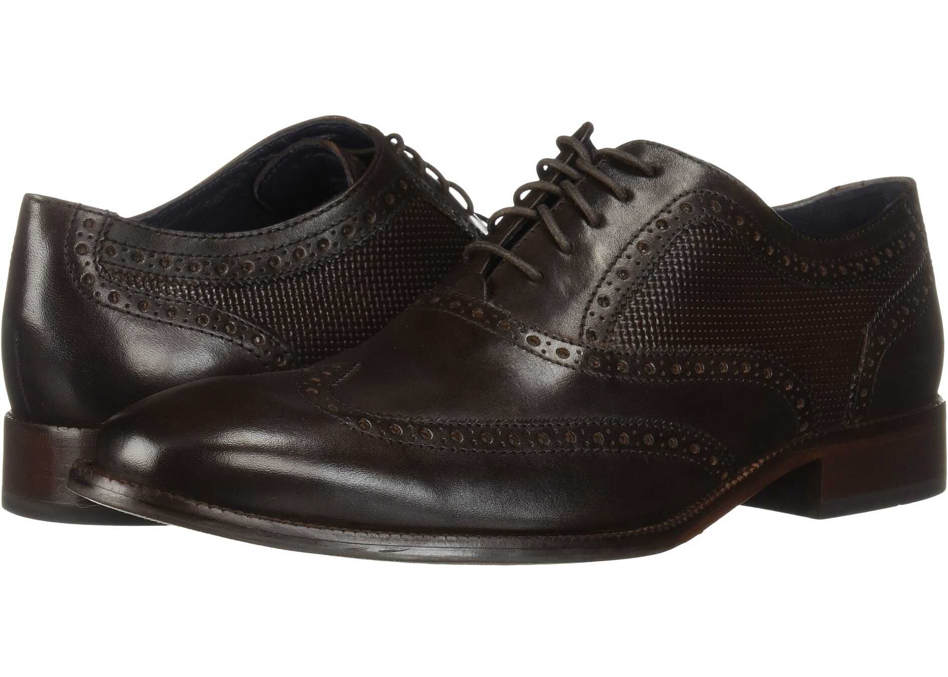 Pantof Cole Haan Williams Wing II Burnt Umber Embossed Weave/Smooth