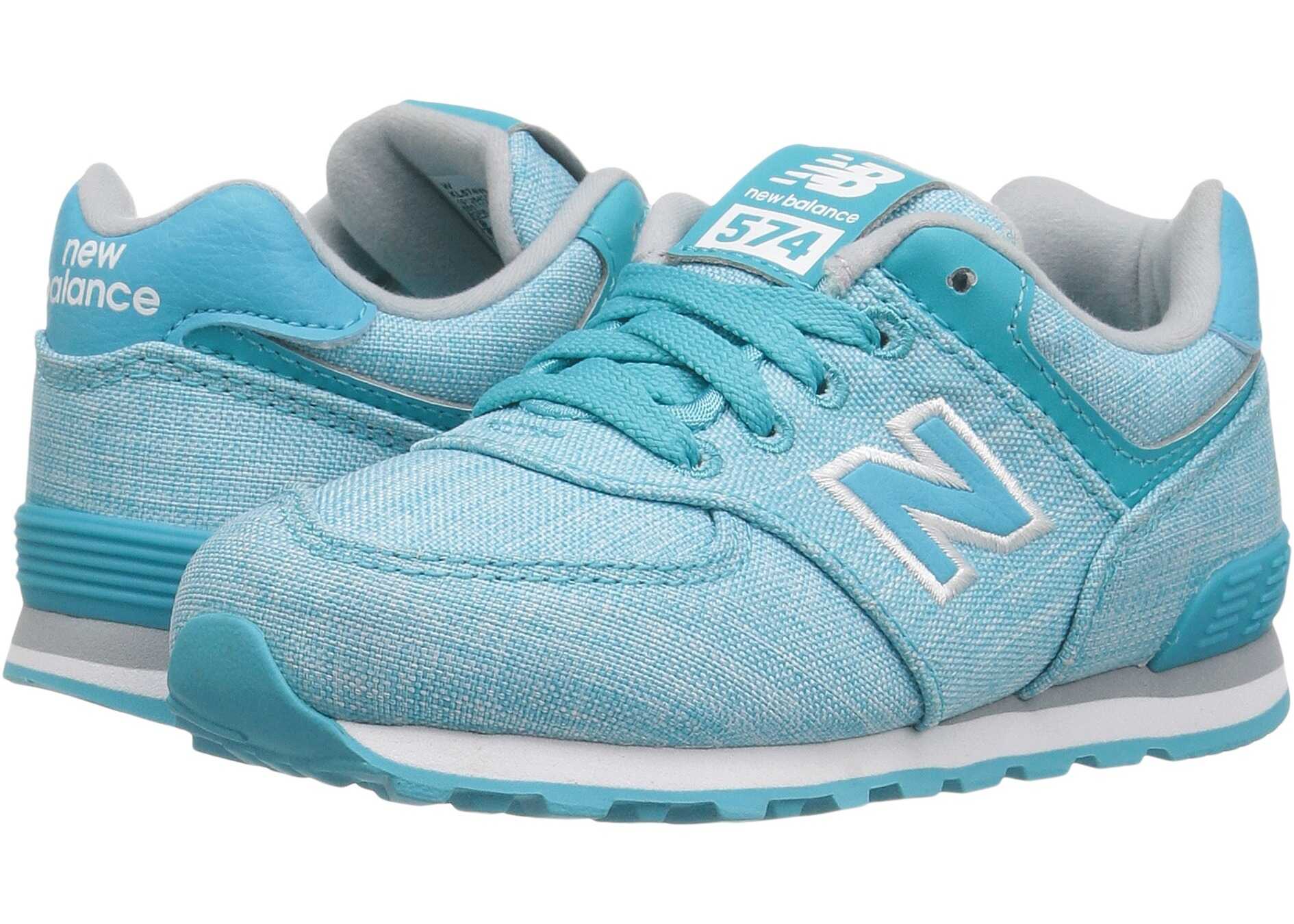 Tenis New Balance Kids KL574v1 (Infant/Toddler) Teal/White 2