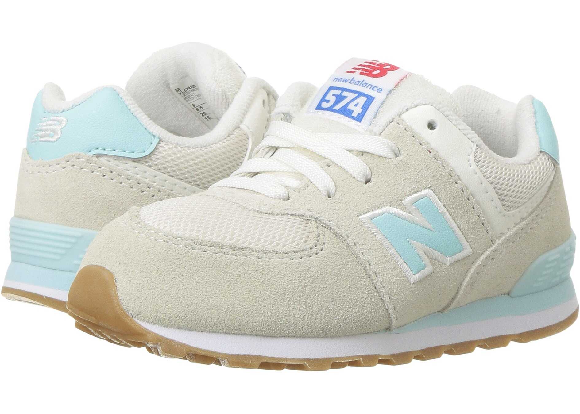 Tenis New Balance Kids KL574v1 (Infant/Toddler) Teal/White