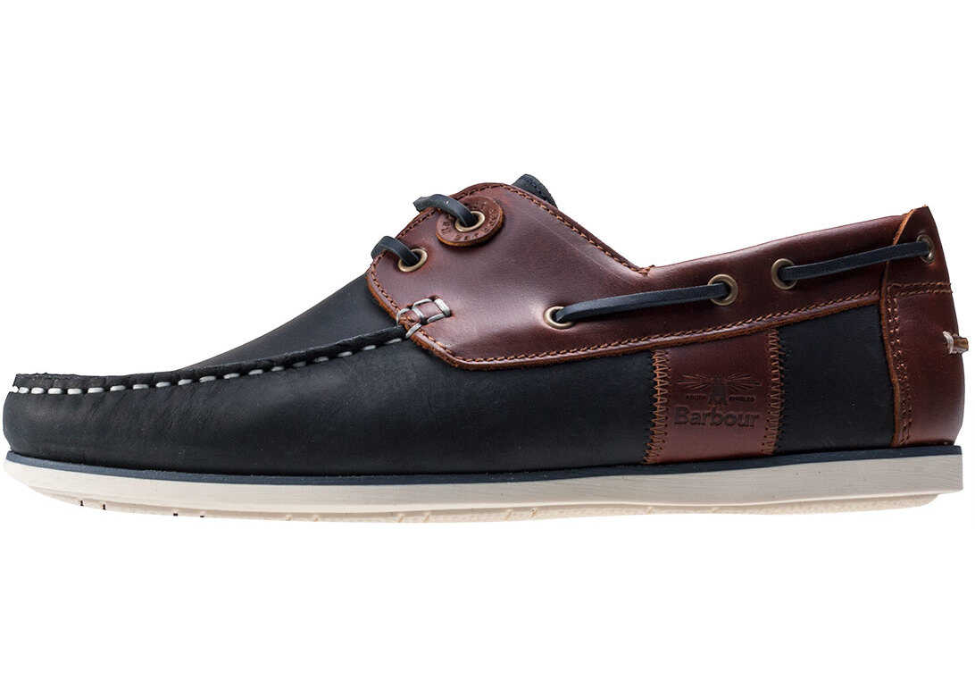 Pantof Barbour Capstan Boat Shoes In Navy Brown Blue