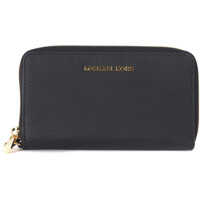 Genti Plic Jet Set Travel Pochette In Black Saffiano Leather Femei