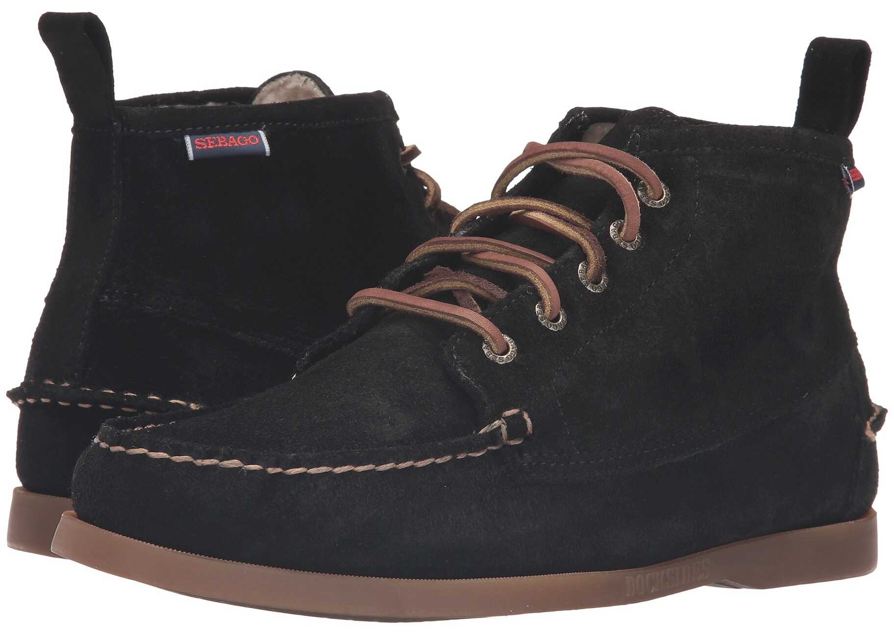 Gheata Sebago Beacon Shearling Black Suede