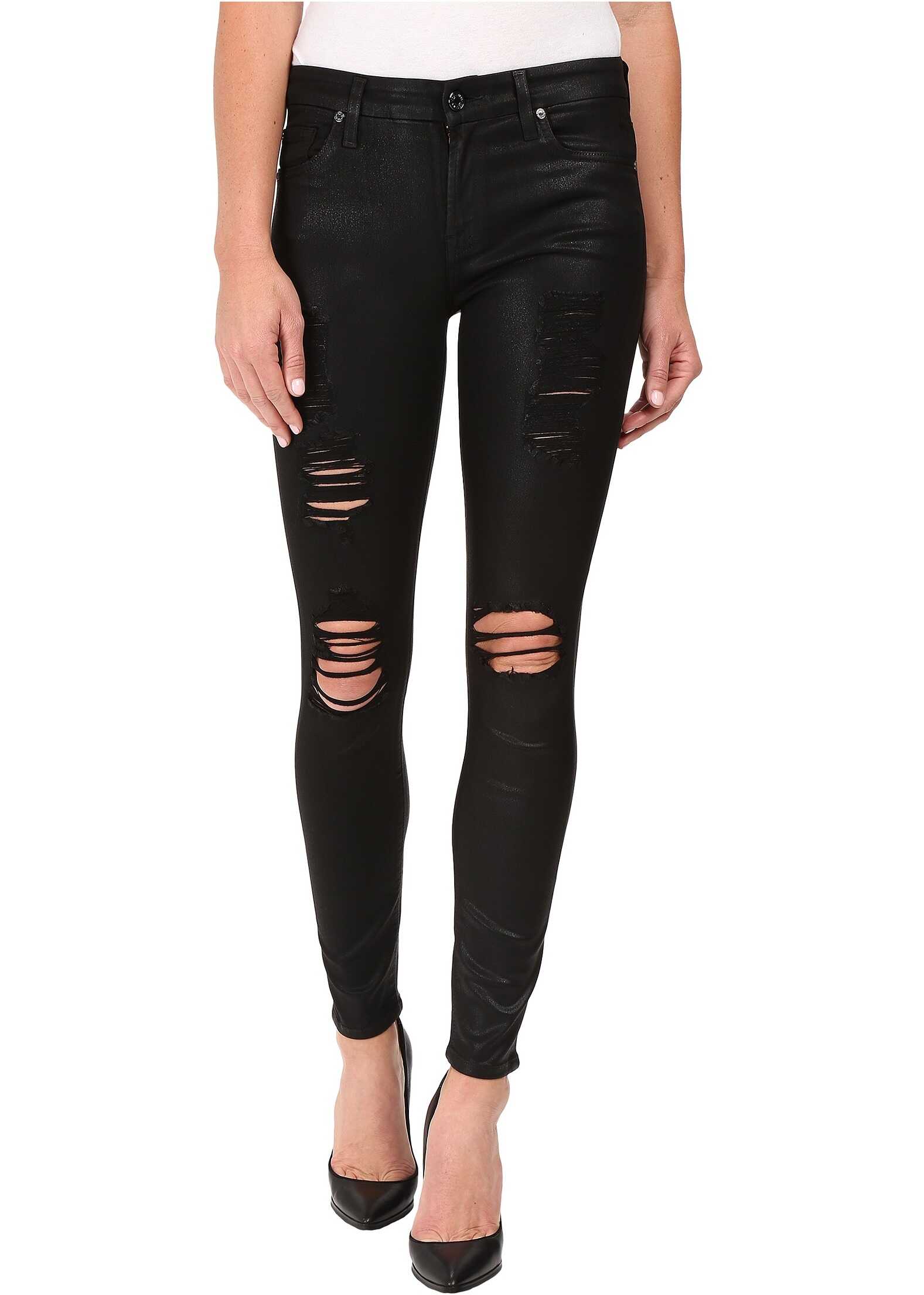 Blug 7 For All Mankind The Ankle Skinny w/ Destroy in Coated Fashion 2 Coated Fashion 2