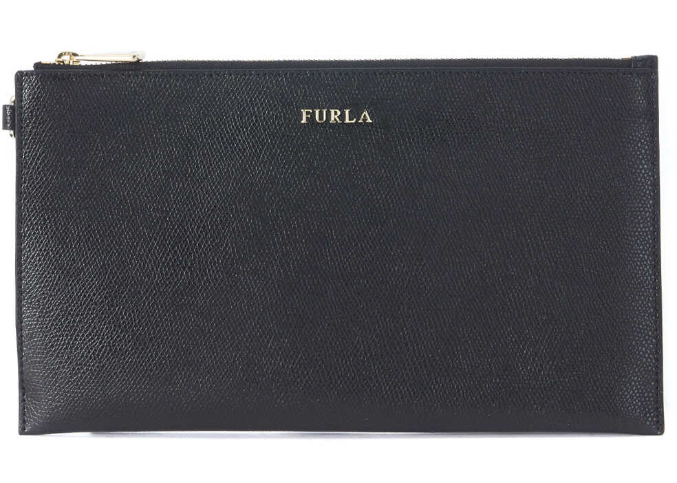 Geanta femei Furla Babylon Black Leather Pochette Black