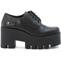 Pantofi Oxford Black Leather Lace Up Shoes Femei