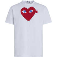 Tricouri White T-Shirt Play By Comme De Garcon With Red Heart Barbati