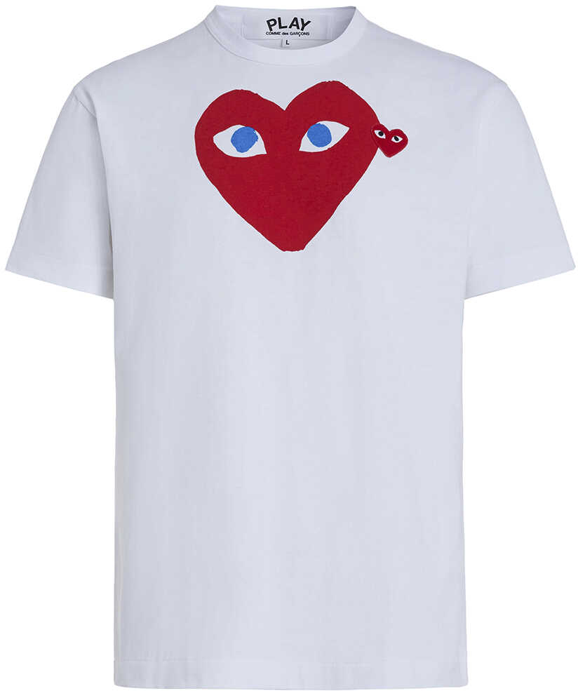 Comme des Garçons Play White T-Shirt Play By Comme De Garcon With Red Heart White Comme des Garçons Play White T-Shirt Play By Comme De Garcon With Red Heart White