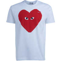 Tricouri T-Shirt Comme Des Garçons Play Bianca Cuore Rosso Barbati