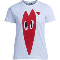 Tricouri T-Shirt Comme Des Garçons Play Bianca Con Cuore Rosso Stretch Femei