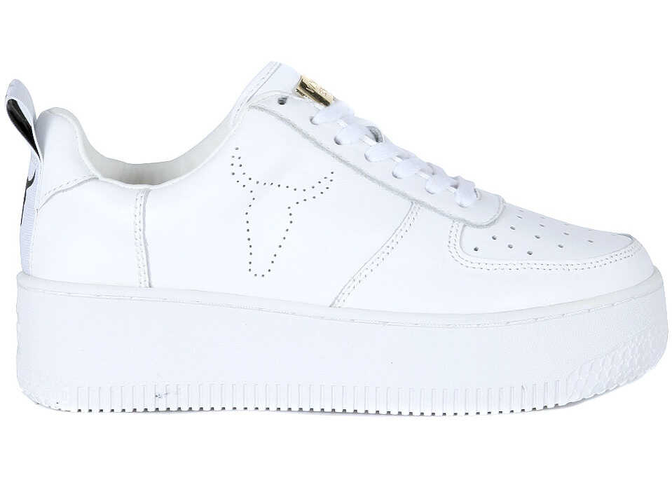 Tenis Windsor Smith Racerr Sneakers In White Leather With Platform White