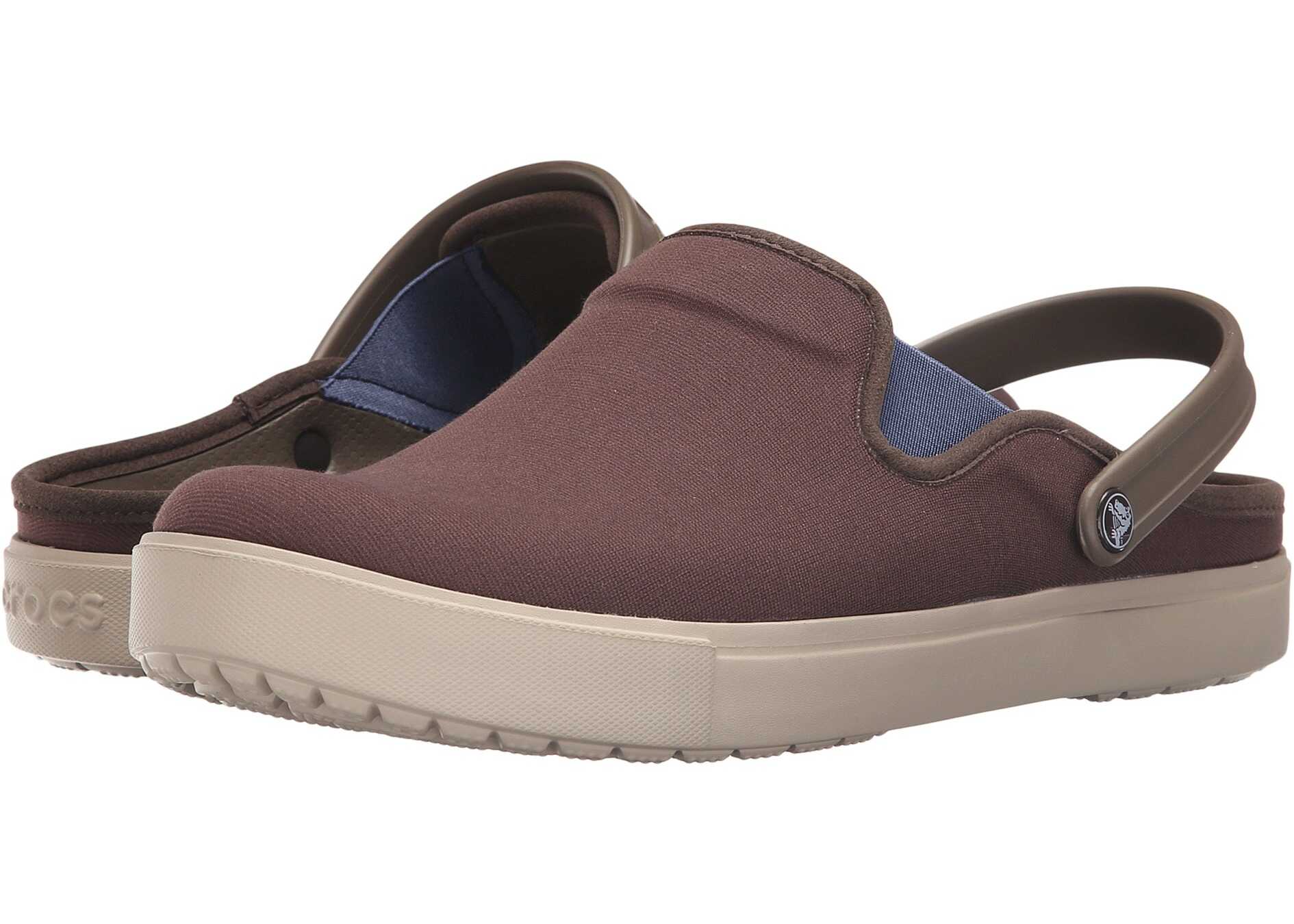Sabot Crocs CitiLane Canvas Clog Espresso/Cobble Stone