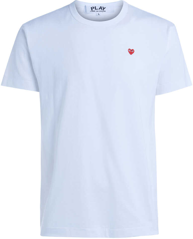 Comme des Garçons Play White T-Shirt With Red Heart White Comme des Garçons Play White T-Shirt With Red Heart White