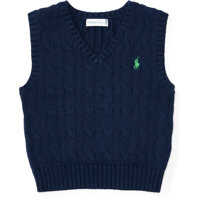 Pulovere Cable-Knit Cotton Sweater Vest Baieti