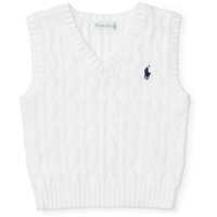 Pulovere Cable-Knit Cotton Sweater Vest Baieti