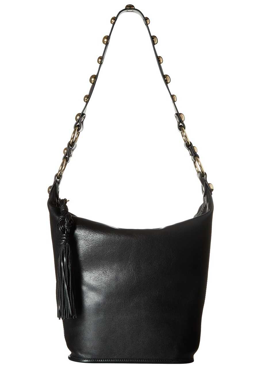 Geanta femei Sam Edelman Marsha Bucket Black Leather