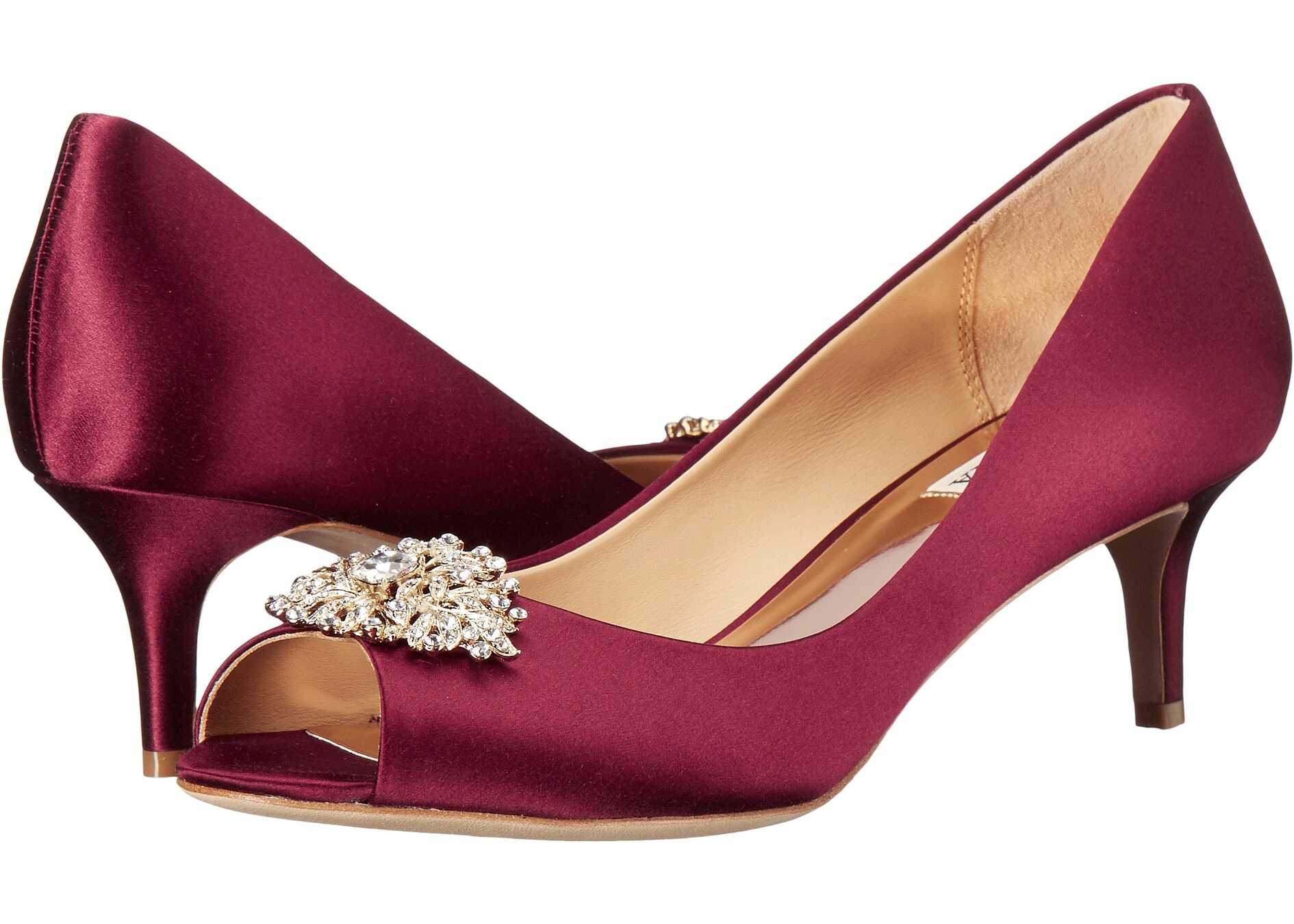 Pantof Badgley Mischka Layla Burgundy Satin