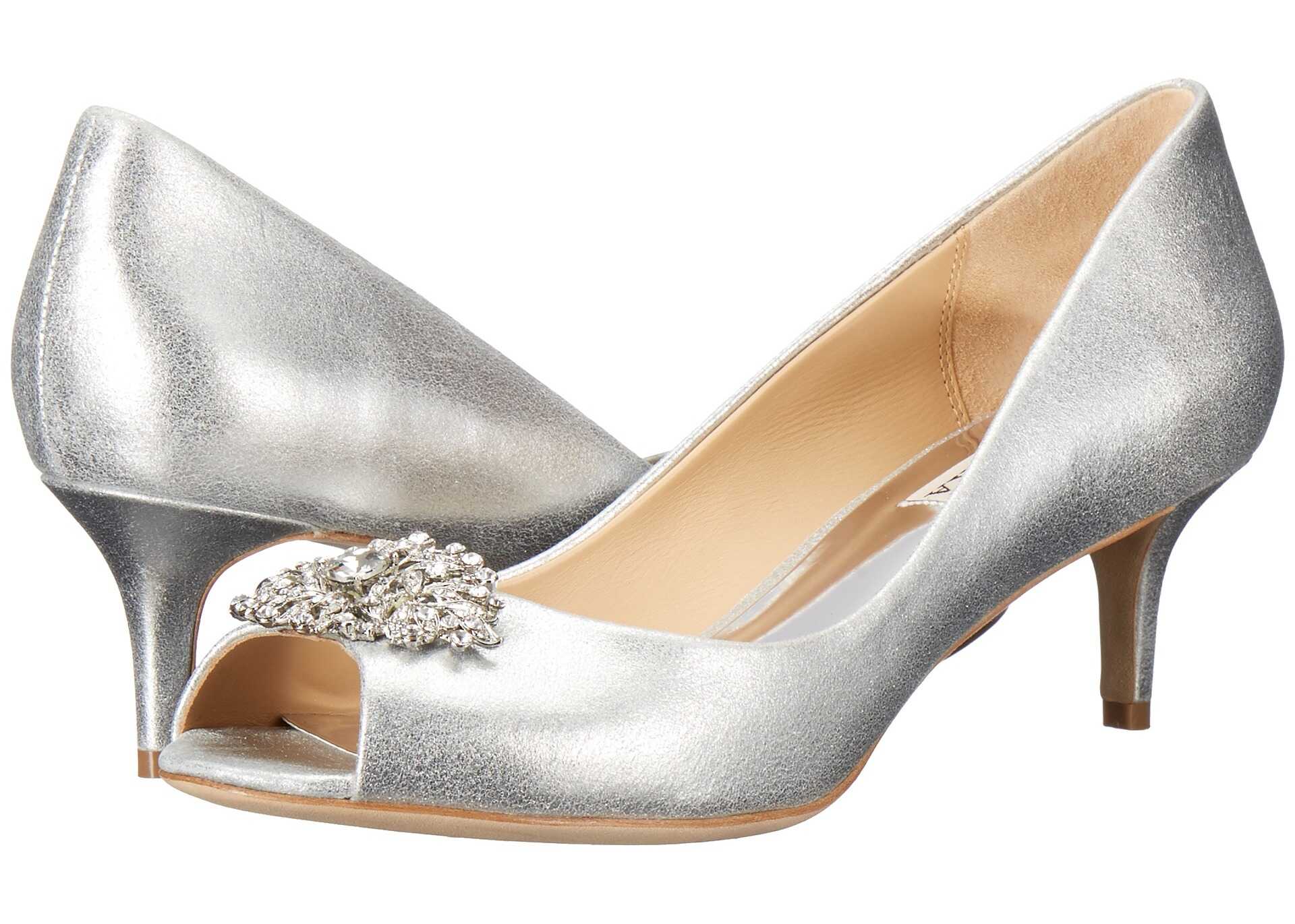 Pantof Badgley Mischka Layla Silver Metallic Suede