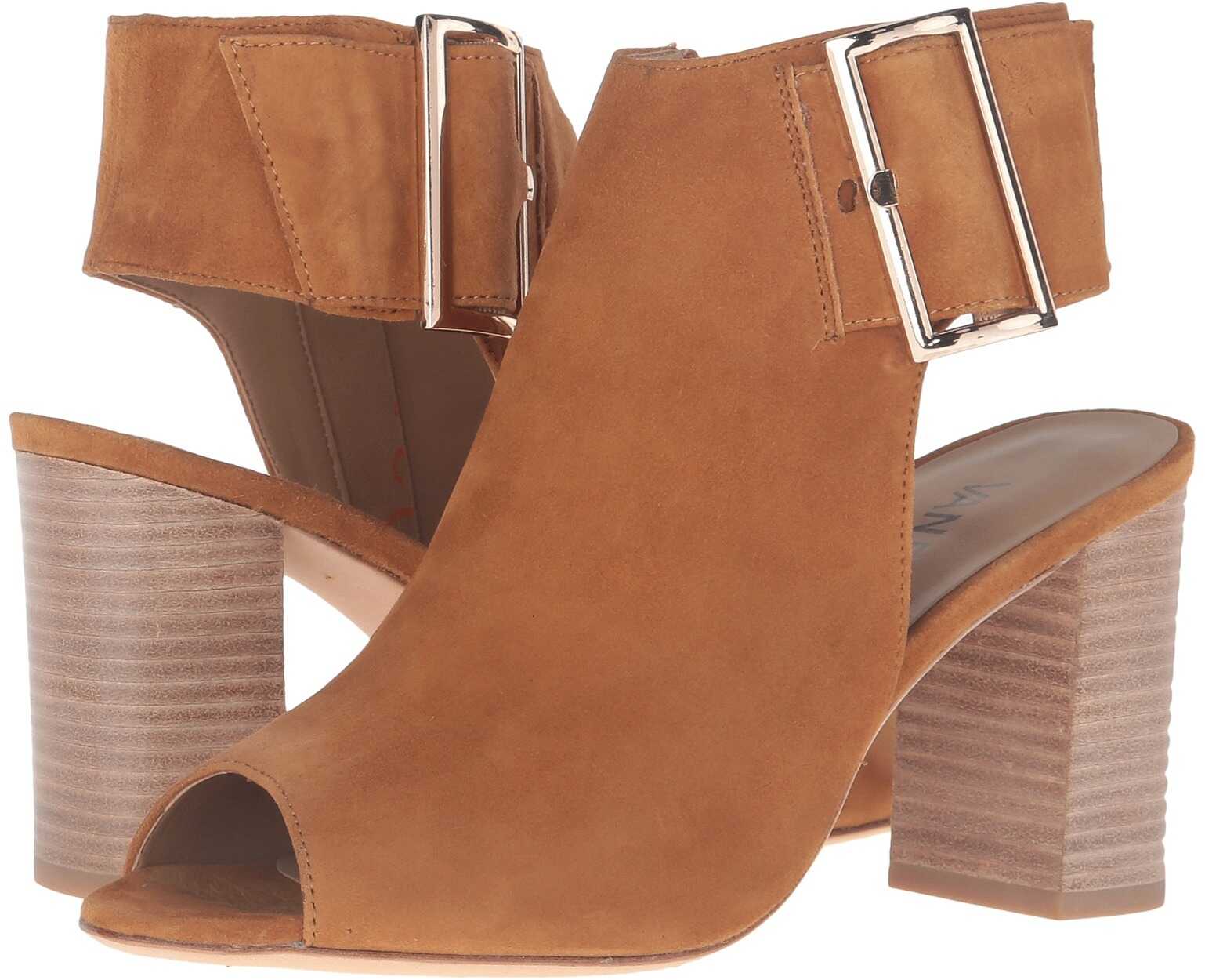 Botina Vaneli Bisa Cuoio Suede/Gold Buckle