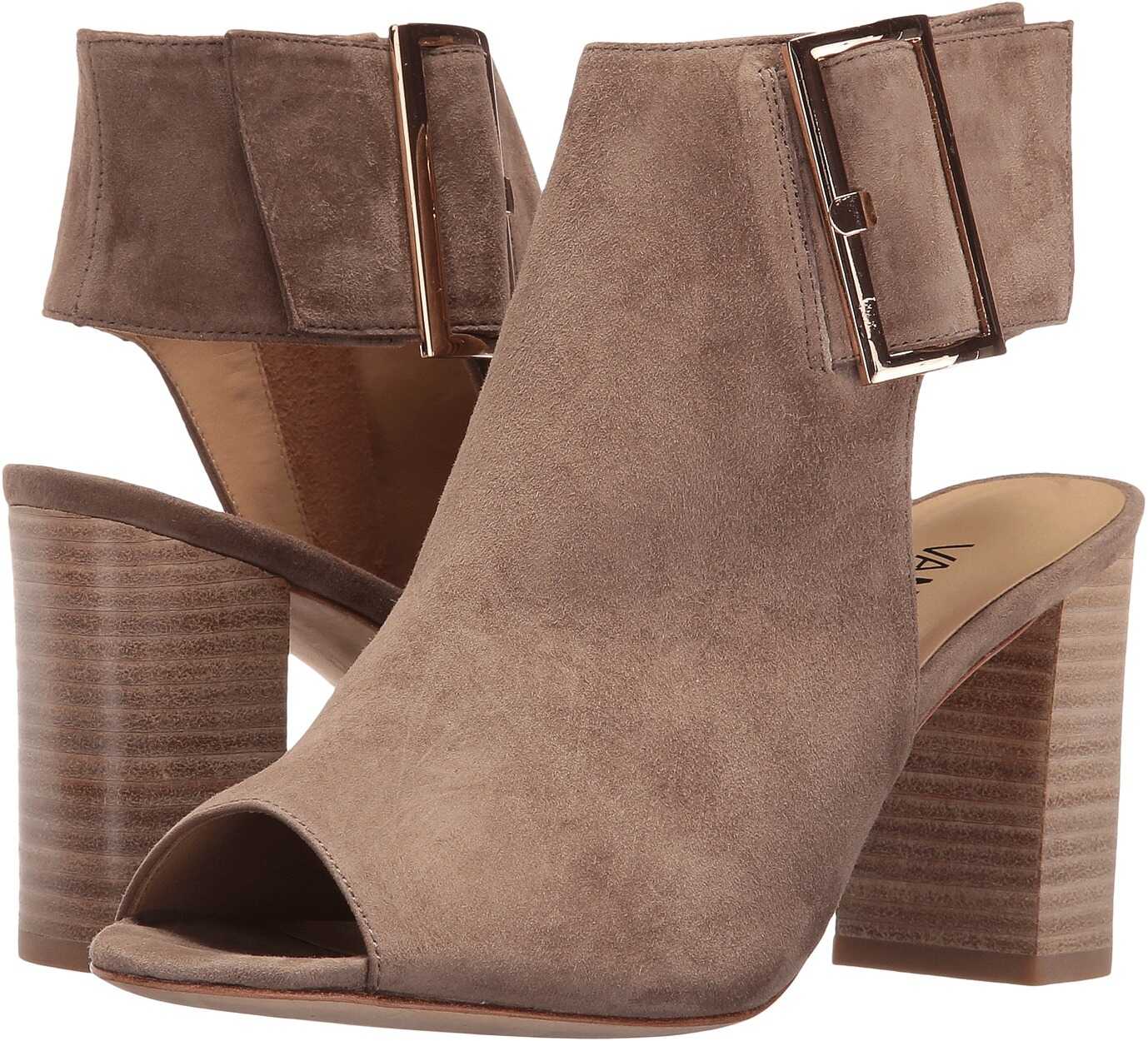 Botina Vaneli Bisa Truffle Suede/Gold Buckle