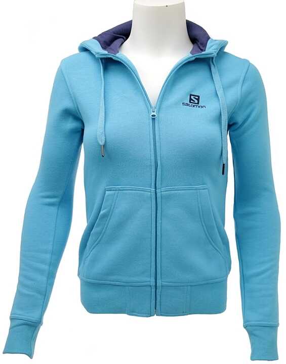 Bluza Salomon Logo FZ Hoodie Blue