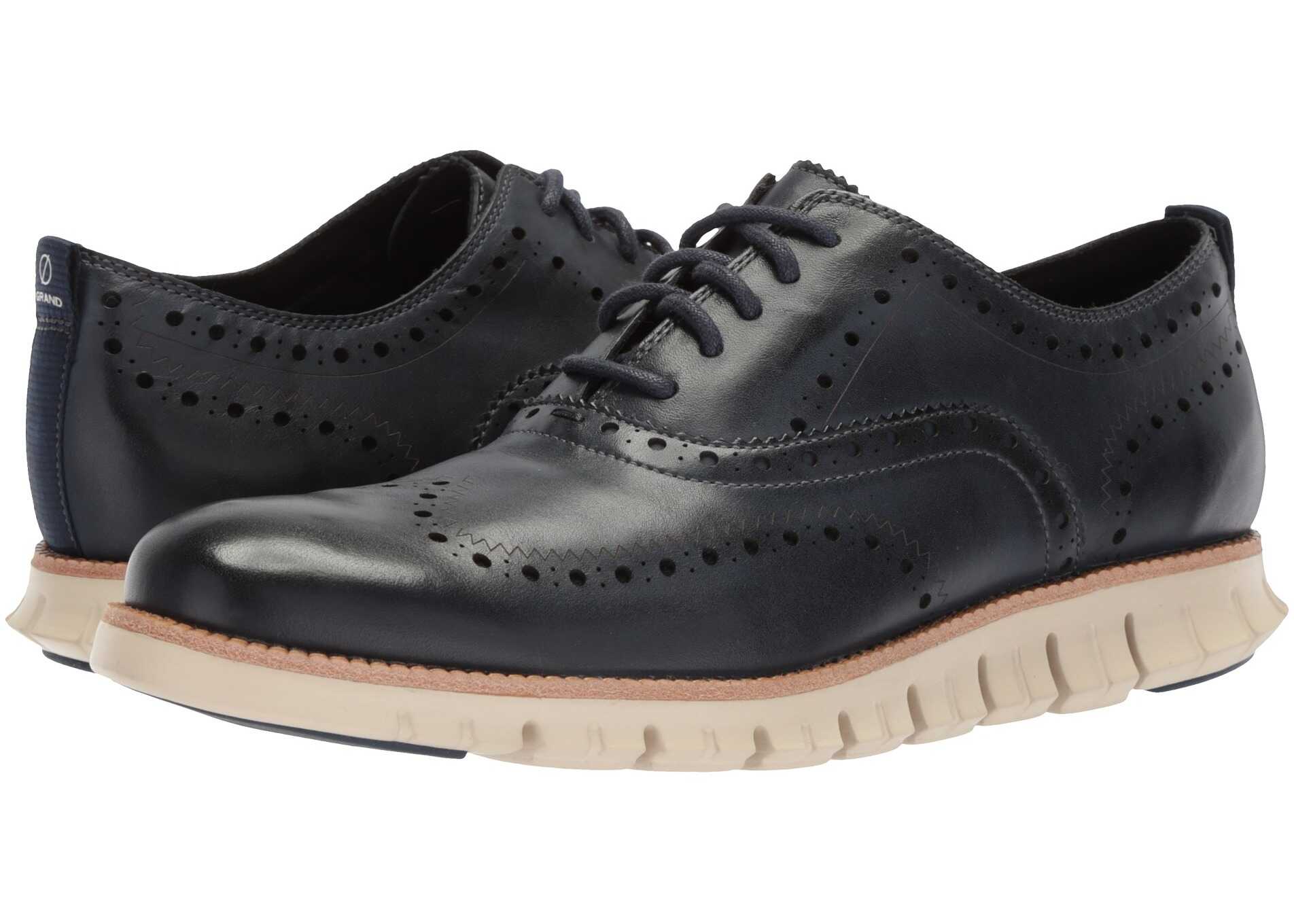 Pantof Cole Haan ZeroGrand Wingtip Oxford II Blazer Blue Leather/Ivory