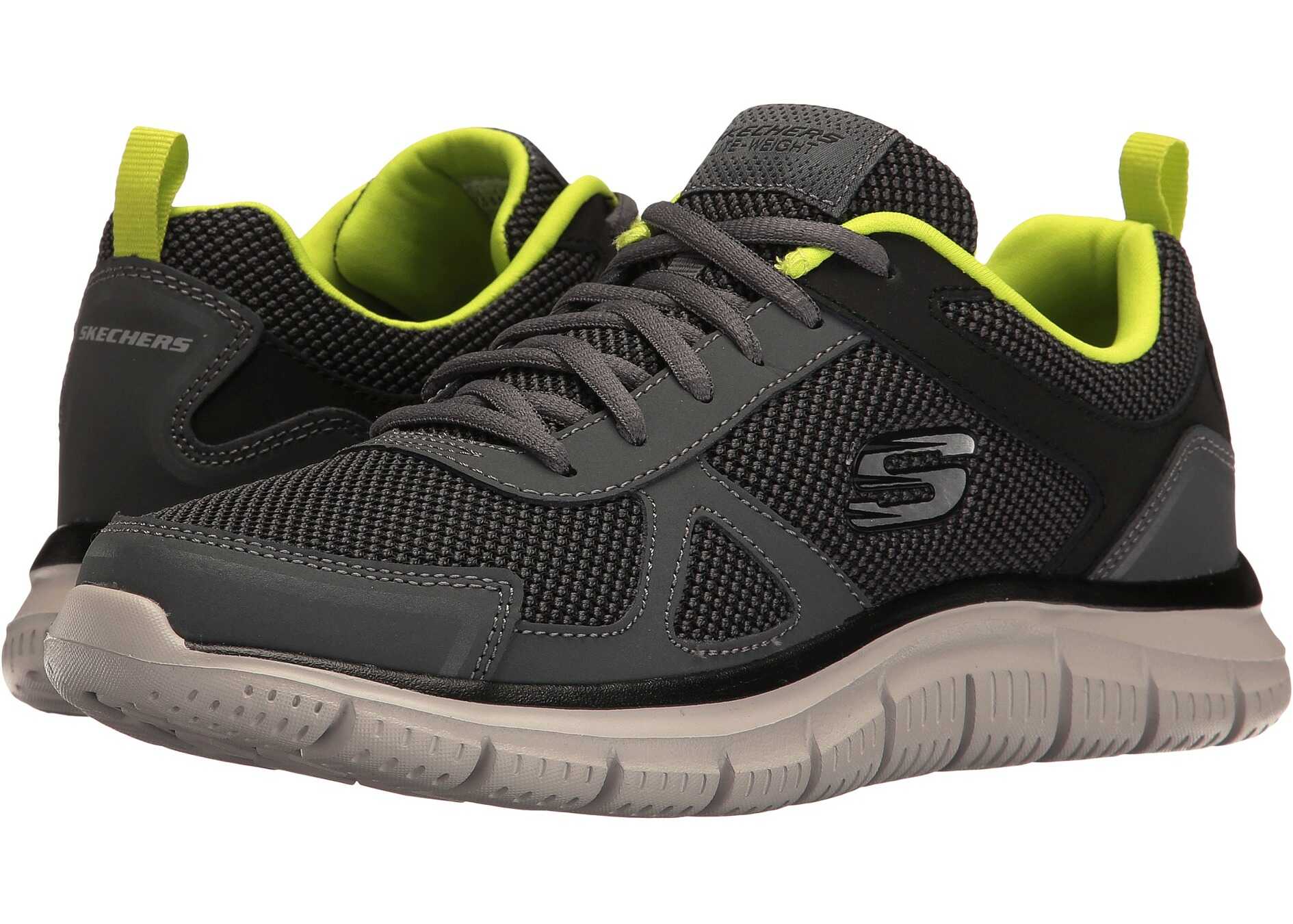 SKECHERS Track Charcoal/Lime