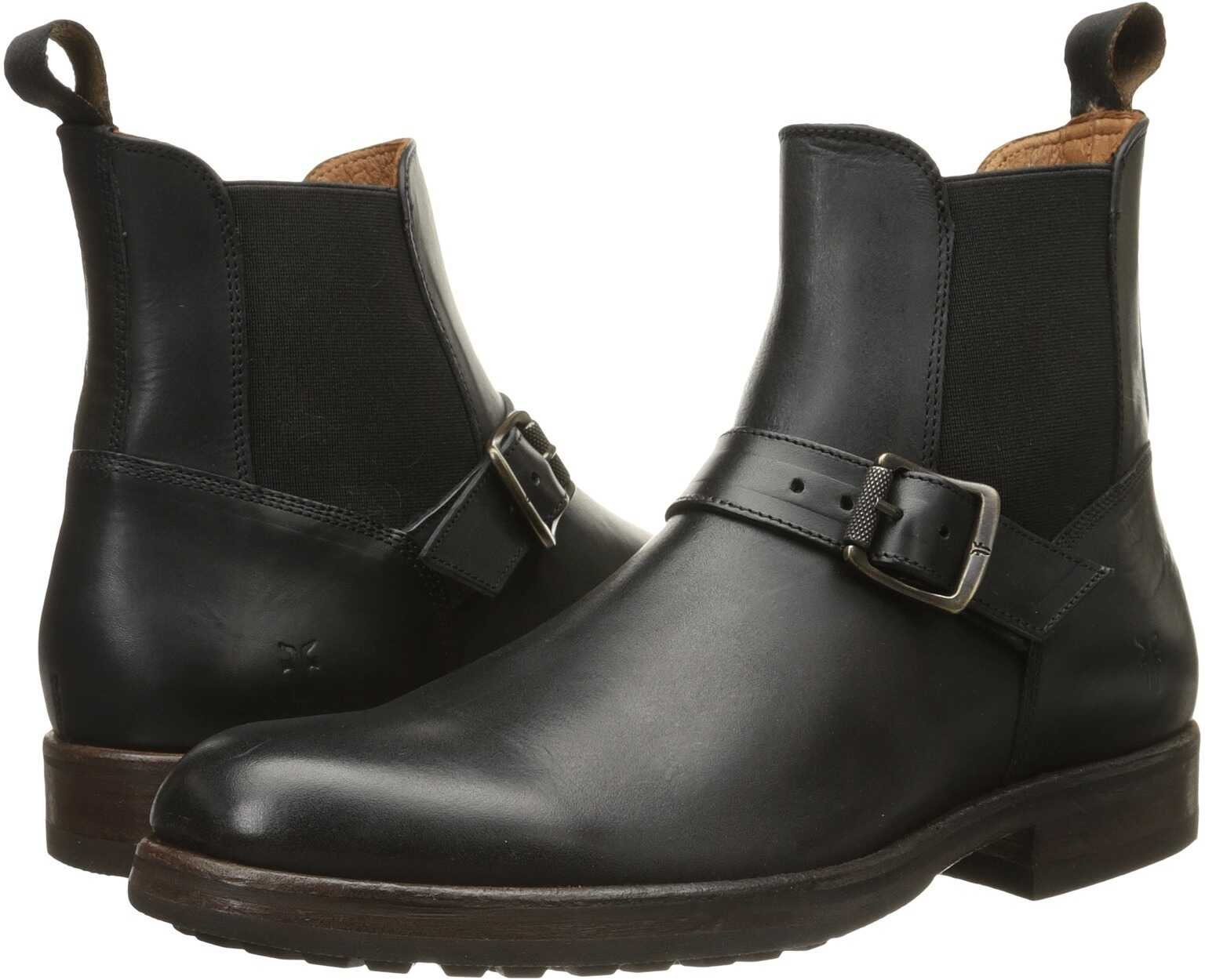 Gheata Frye Wilson Engineer Chelsea Black Smooth Full Grain