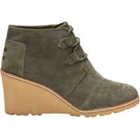 Botine Olive Suede Crepe Women's Wedged Ankle Boots Femei