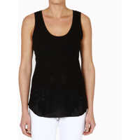 Bluze Black Perforated Sleeveless Top Femei