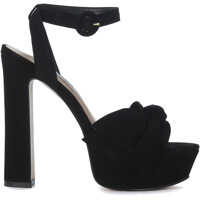 Pantofi cu Toc Breena Black Nabuk Heeled Sandal Femei