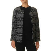 Jachete Women S Dark Grey Printed Jacket Femei