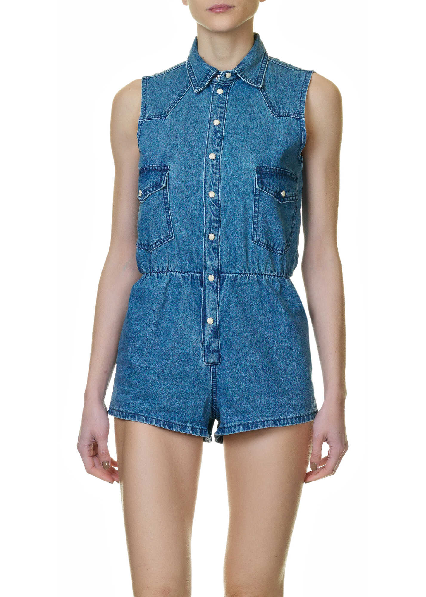 Salopeta Glamorous Woman's Jumpsuit In Blue Color MID BLUE
